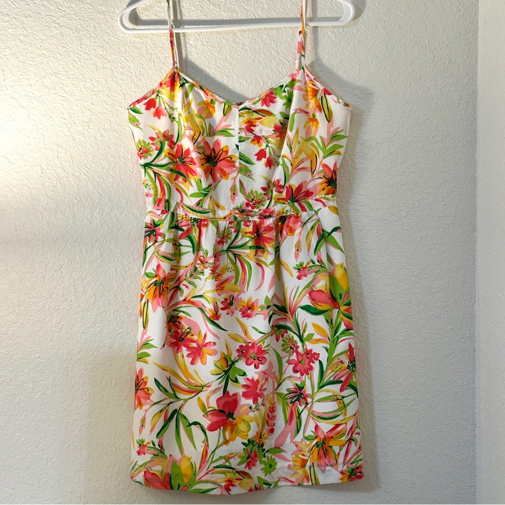 J. Crew Factory dress white floral 8